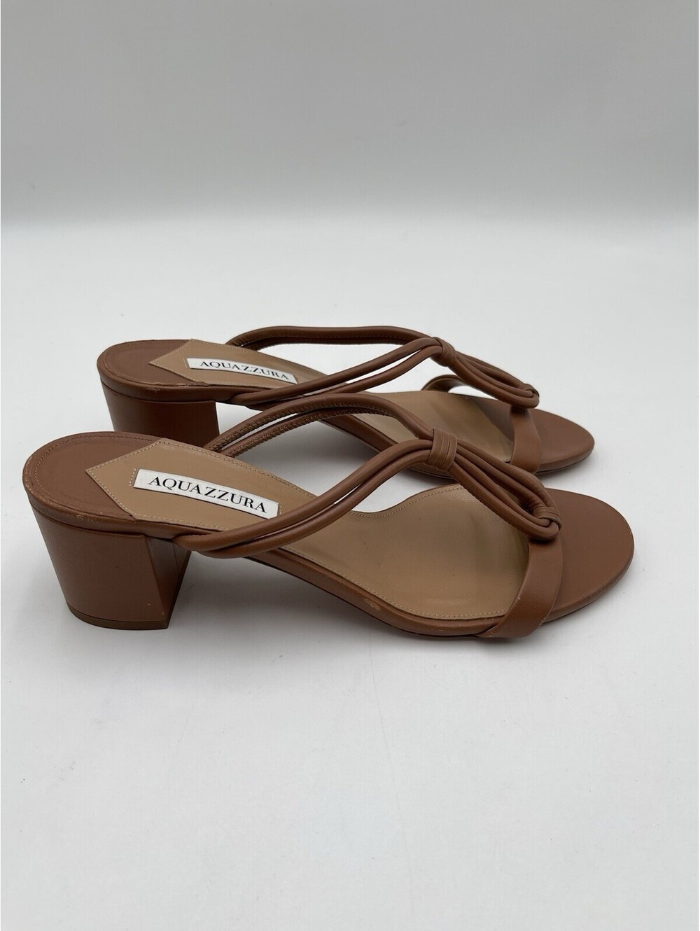 Women’s Aquazzura Twist leather sandals in brown Leather color Size 42